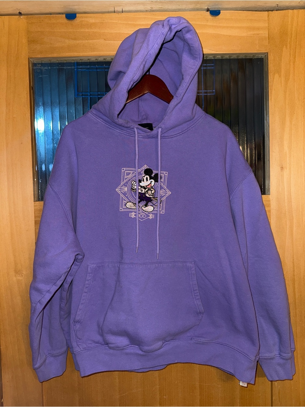 Disney 100 Years of Wonder Purple Embroidered Hoodie Mickey Mouse Castle xxl